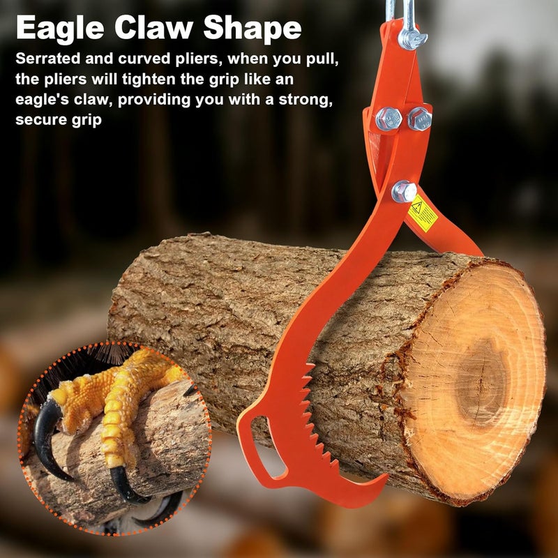 Meyoppm 18 Inch 2 Serrated Claw Hook Log Lifting Tongs, Heavy Duty Loglifting Tongs, Grapple Timber Claw for Handling, Dragging & Carrying Tool - Image 5